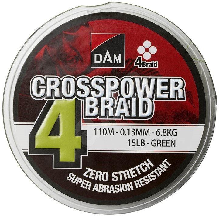 DAM pletená šňůra Crosspower 4-Braid 150m 0.10mm 4.5kg GREEN