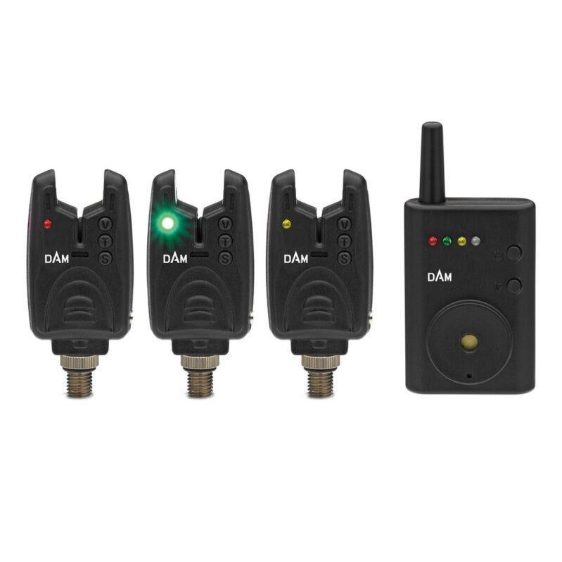 DAM Sada Signalizátorů Nano+ Wireless Bite-Alarm Set Green/Red/Yellow 3+1